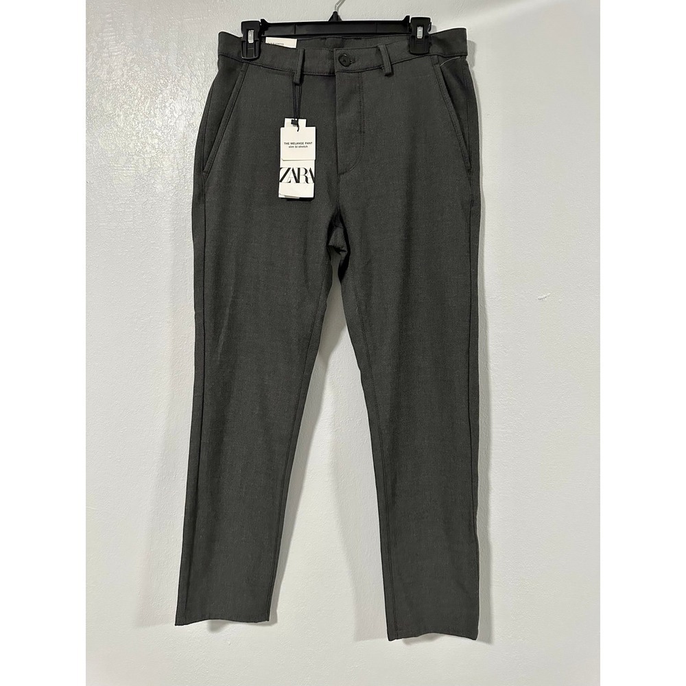 Zara Men Charcoal Grey Dress Pants Slim Fit New With Tags Size 38
